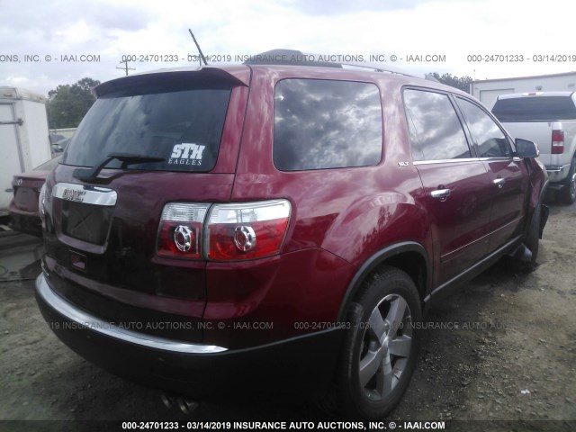 1GKKRRED9CJ363348 - 2012 GMC ACADIA SLT-1 RED photo 4