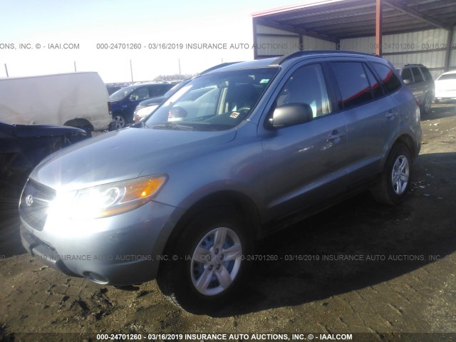 5NMSG13D09H318450 - 2009 HYUNDAI SANTA FE GLS BLUE photo 2