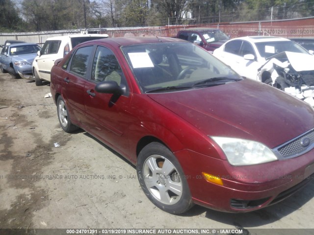 1FAFP34N85W112956 - 2005 FORD FOCUS ZX4 RED photo 1