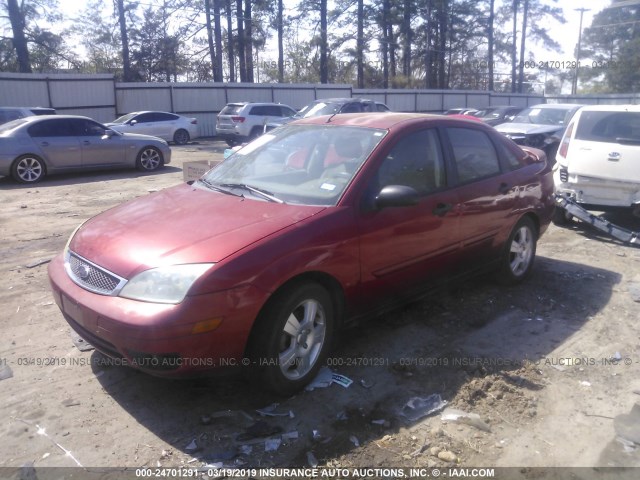 1FAFP34N85W112956 - 2005 FORD FOCUS ZX4 RED photo 2