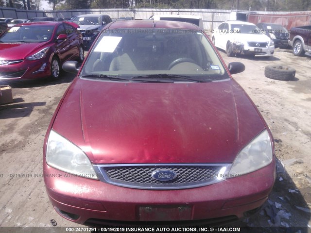 1FAFP34N85W112956 - 2005 FORD FOCUS ZX4 RED photo 6