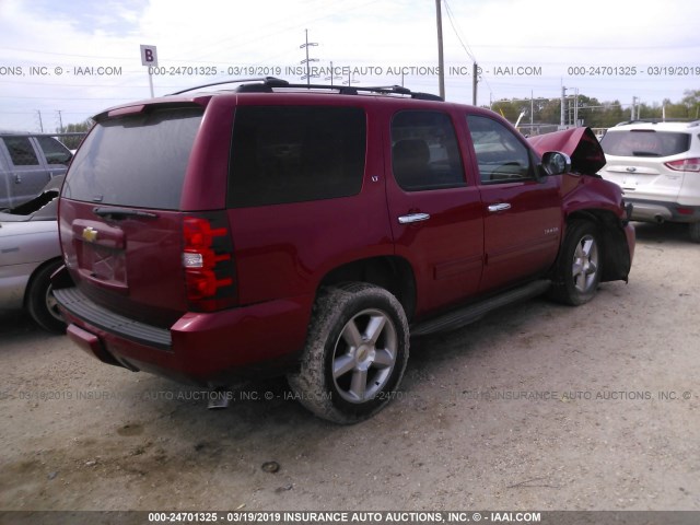 1GNSCBE04DR377279 - 2013 CHEVROLET TAHOE C1500 LT RED photo 4