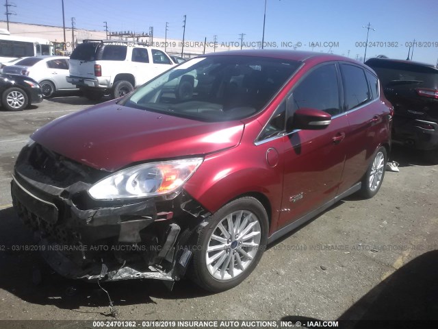 1FADP5CU4EL509576 - 2014 FORD C-MAX PREMIUM RED photo 2