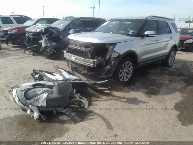 1FM5K7F86GGC49664 - 2016 FORD EXPLORER LIMITED SILVER photo 2