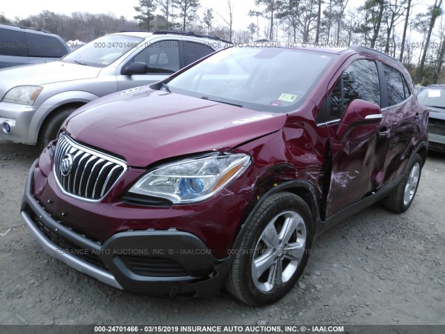 KL4CJASB2FB252242 - 2015 BUICK ENCORE RED photo 2