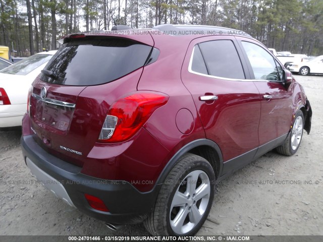 KL4CJASB2FB252242 - 2015 BUICK ENCORE RED photo 4