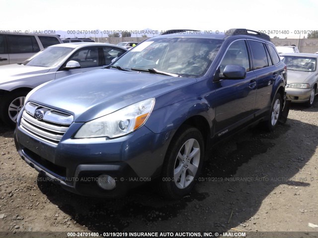 4S4BRCCCXD1206444 - 2013 SUBARU OUTBACK 2.5I PREMIUM BLUE photo 2