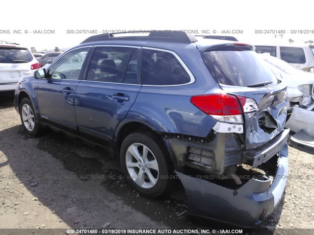 4S4BRCCCXD1206444 - 2013 SUBARU OUTBACK 2.5I PREMIUM BLUE photo 3