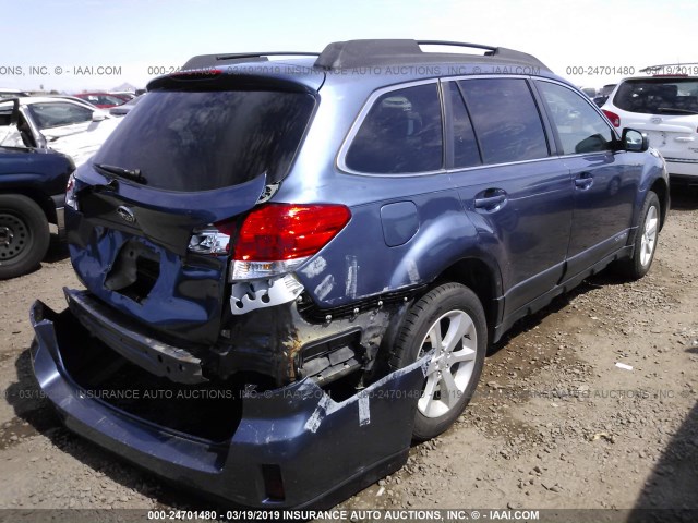 4S4BRCCCXD1206444 - 2013 SUBARU OUTBACK 2.5I PREMIUM BLUE photo 4