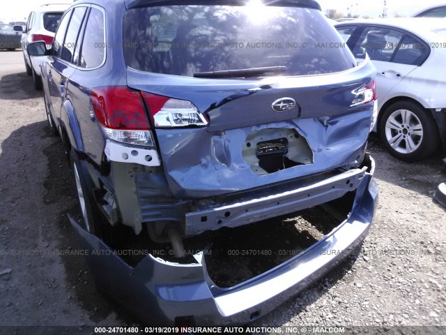 4S4BRCCCXD1206444 - 2013 SUBARU OUTBACK 2.5I PREMIUM BLUE photo 6