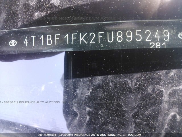 4T1BF1FK2FU895249 - 2015 TOYOTA CAMRY LE/XLE/SE/XSE 银色 照片 9