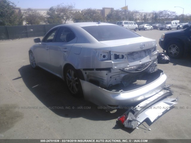 JTHBK262372028251 - 2007 LEXUS IS 250 SILVER photo 3