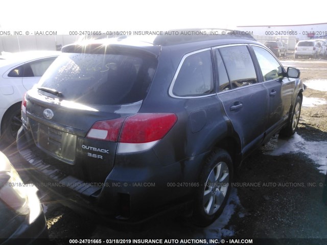 4S4BRELCXB2357030 - 2011 SUBARU OUTBACK 3.6R LIMITED GRAY photo 4