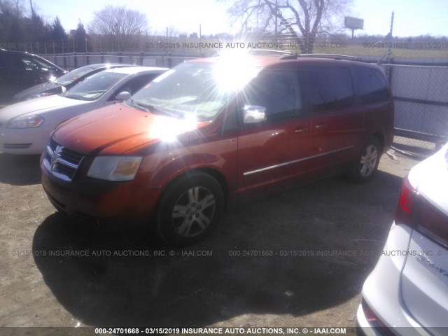 2D8HN54X88R834481 - 2008 DODGE GRAND CARAVAN SXT ORANGE photo 2