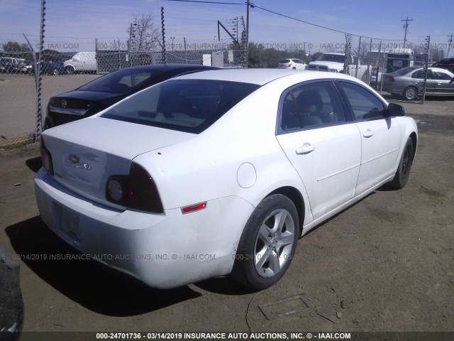 1G1ZA5E09CF340252 - 2012 CHEVROLET MALIBU LS WHITE photo 4