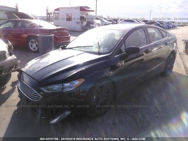 3FA6P0G76JR203636 - 2018 FORD FUSION S BLACK photo 2