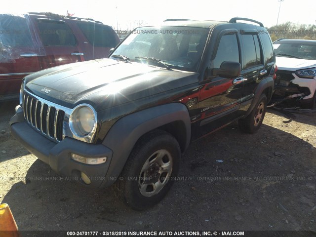 1J4GL48K73W639765 - 2003 JEEP LIBERTY SPORT/FREEDOM BLACK photo 2