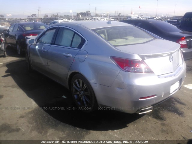 19UUA8F39EA001312 - 2014 ACURA TL SE SILVER photo 3