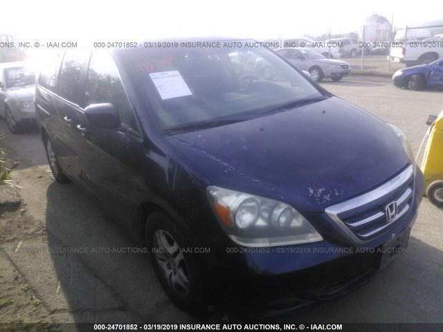 5FNRL38426B092262 - 2006 HONDA ODYSSEY EX BLUE photo 1