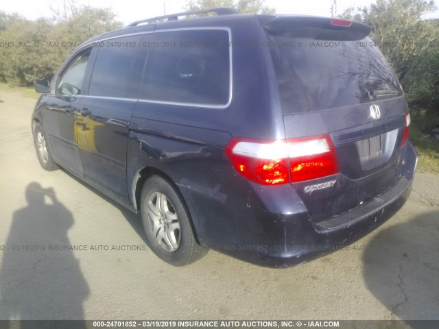 5FNRL38426B092262 - 2006 HONDA ODYSSEY EX BLUE photo 3