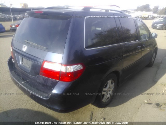 5FNRL38426B092262 - 2006 HONDA ODYSSEY EX BLUE photo 4