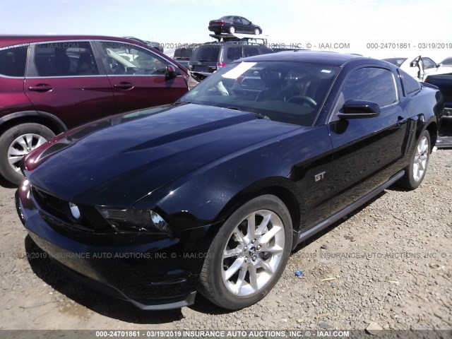 1ZVBP8CH8A5150914 - 2010 FORD MUSTANG GT BLACK photo 2