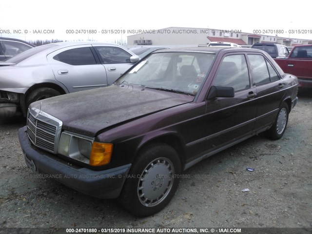 WDBDB26D8GF250173 - 1986 MERCEDES-BENZ 190 D 2.5 MAROON photo 2