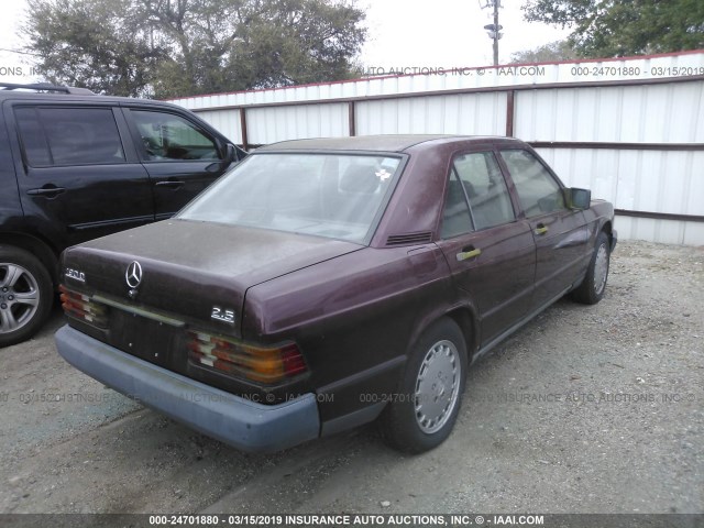 WDBDB26D8GF250173 - 1986 MERCEDES-BENZ 190 D 2.5 MAROON photo 4