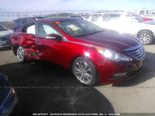 5NPEC4AC2EH884658 - 2014 HYUNDAI SONATA SE/LIMITED RED photo 1