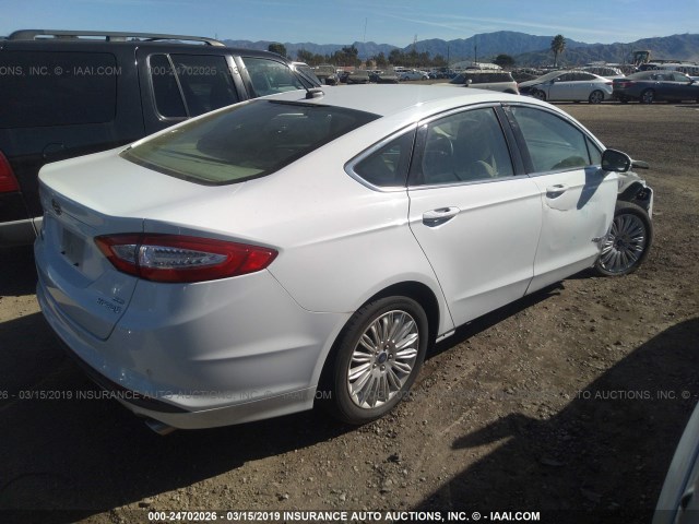 3FA6P0LU2ER219981 - 2014 FORD FUSION SE HYBRID WHITE photo 4