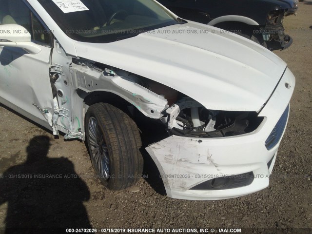 3FA6P0LU2ER219981 - 2014 FORD FUSION SE HYBRID WHITE photo 6