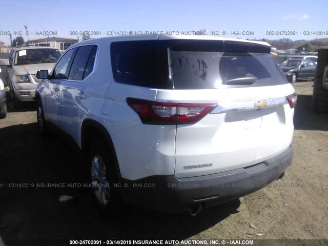 1GNERFKW6JJ276816 - 2018 CHEVROLET TRAVERSE LS WHITE photo 3