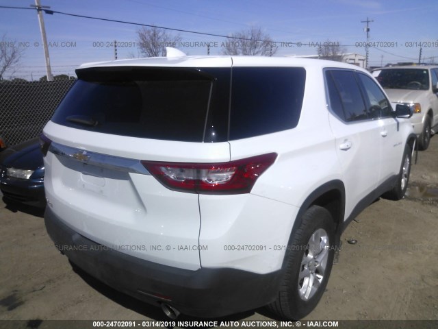 1GNERFKW6JJ276816 - 2018 CHEVROLET TRAVERSE LS WHITE photo 4