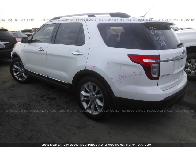 1FMHK7F88BGA79720 - 2011 FORD EXPLORER LIMITED WHITE photo 3