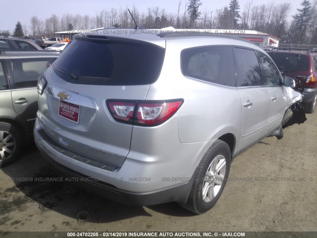 1GNKVGKD4EJ326122 - 2014 CHEVROLET TRAVERSE LT SILVER photo 4