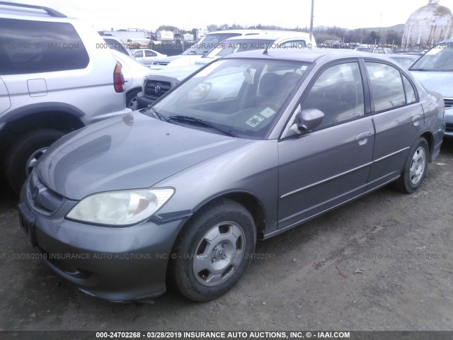 JHMES96674S006368 - 2004 HONDA CIVIC HYBRID GRAY photo 2