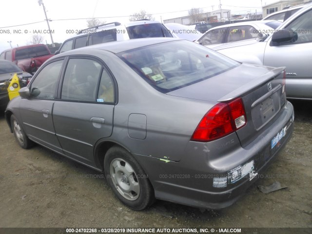 JHMES96674S006368 - 2004 HONDA CIVIC HYBRID GRAY photo 3