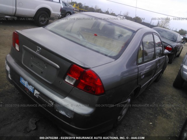 JHMES96674S006368 - 2004 HONDA CIVIC HYBRID GRAY photo 4