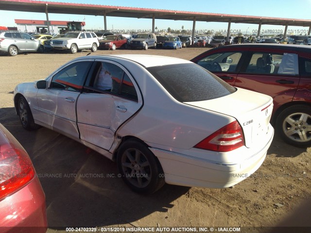 WDBRF92H37F847274 - 2007 MERCEDES-BENZ C 280 4MATIC WHITE photo 3