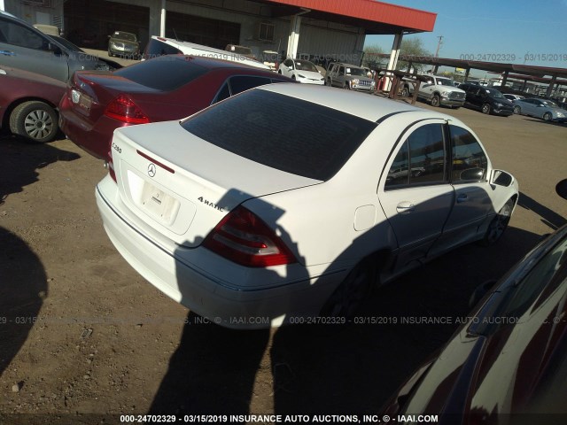 WDBRF92H37F847274 - 2007 MERCEDES-BENZ C 280 4MATIC WHITE photo 4