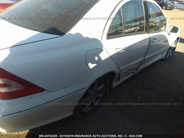 WDBRF92H37F847274 - 2007 MERCEDES-BENZ C 280 4MATIC WHITE photo 6