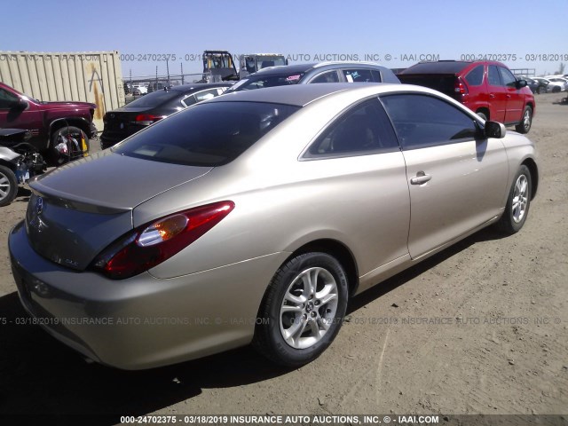 4T1CE30P54U809226 - 2004 TOYOTA CAMRY SOLARA SE/SLE Champagne photo 4