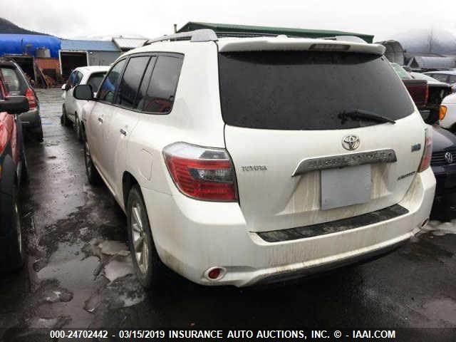 JTEEW44A492027830 - 2009 TOYOTA HIGHLANDER HYBRID LIMITED WHITE photo 3