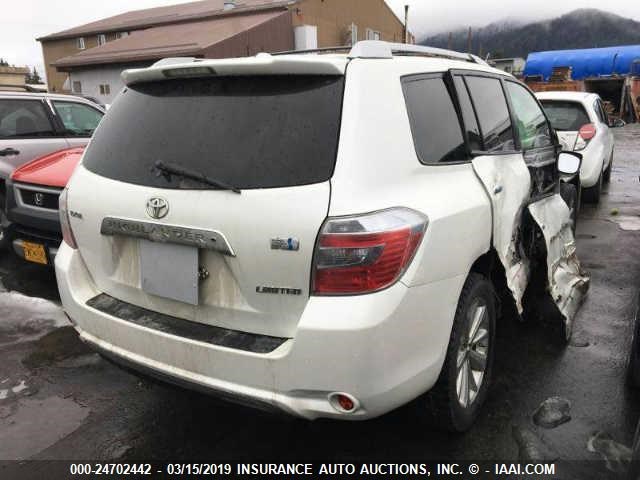 JTEEW44A492027830 - 2009 TOYOTA HIGHLANDER HYBRID LIMITED WHITE photo 4