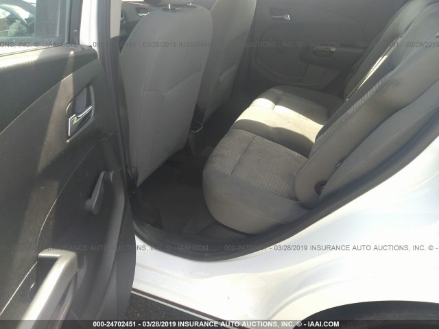 1G1JB6SH3C4118070 - 2012 CHEVROLET SONIC LS WHITE photo 8