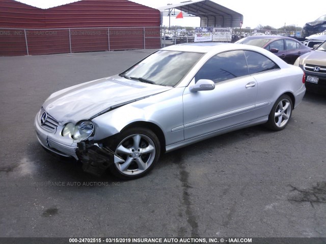 WDBTJ65J85F149466 - 2005 MERCEDES-BENZ CLK 320C SILVER photo 2