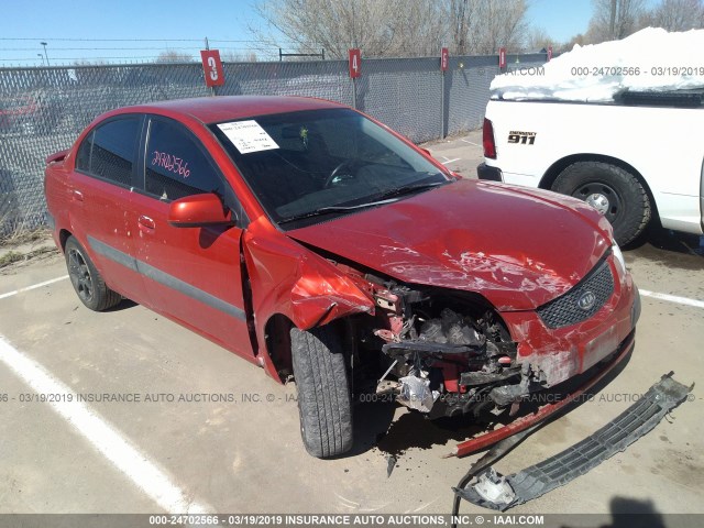 KNADE123576232887 - 2007 KIA RIO LX/SX RED photo 1