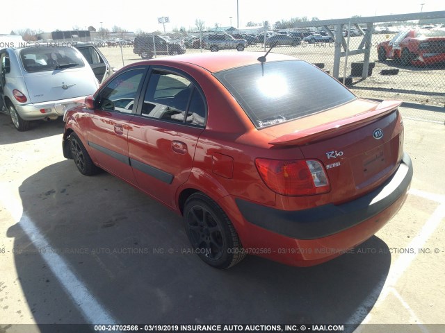 KNADE123576232887 - 2007 KIA RIO LX/SX RED photo 3