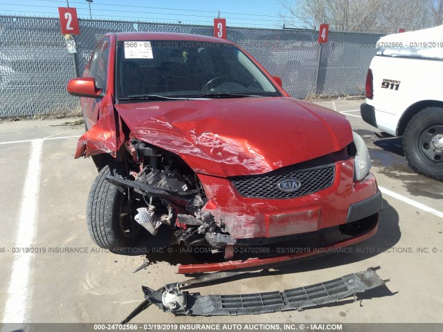 KNADE123576232887 - 2007 KIA RIO LX/SX RED photo 6