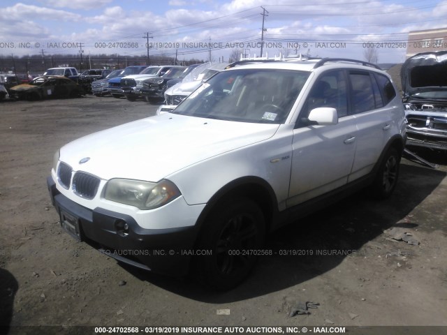 WBXPA93465WD23381 - 2005 BMW X3 3.0I WHITE photo 2